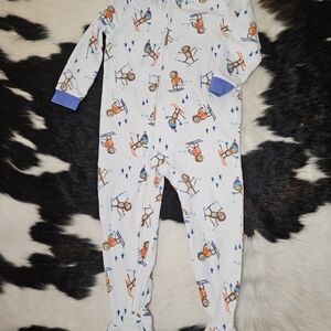 Carter's White and Blue Animal Print Pajama Set
